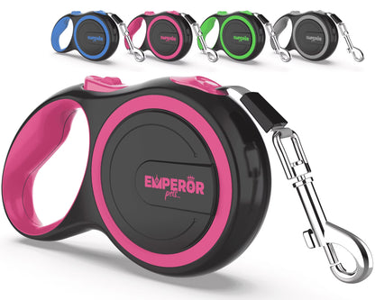 26 Ft Retractable Dog Leash for Large Dogs, up to 110 Lbs, Heavy Duty, Pink - PK26