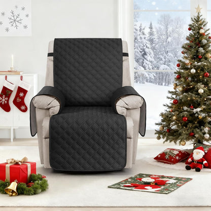 100% Waterproof Recliner Chair Covers, Non-Slip Reclining Covers for Recliner Chair Washable Chair Cover, Recliner Covers with Pockets for Kids, Dogs, Pets (Black, 28'')